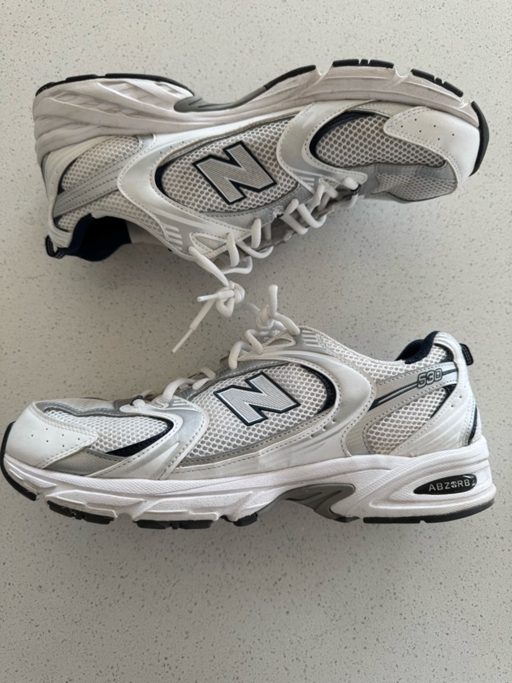New Balance Navy and White Men's Sneaker Label View